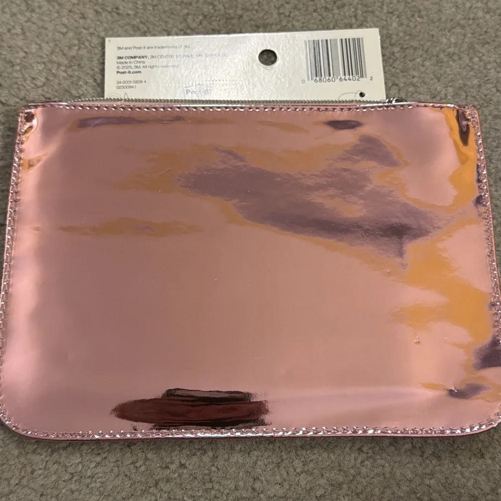 Noted by Post-it Zip Top Metallic Pen Pouch ~ Pink
